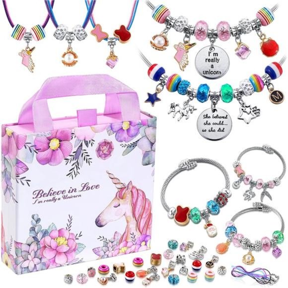 Charm Bracelet Making Kit, A Unicorn Girls Toy That Inspires Creativity - Picture 1 of 6